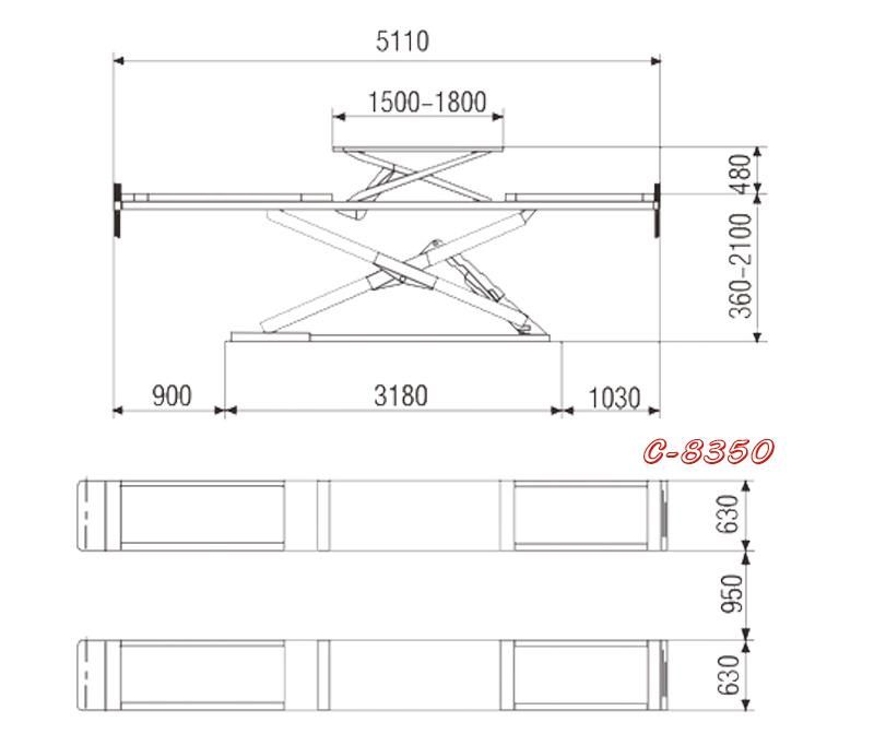 Vico Garage Equipment Car Lift Scissor Hoist Wheel Alignment