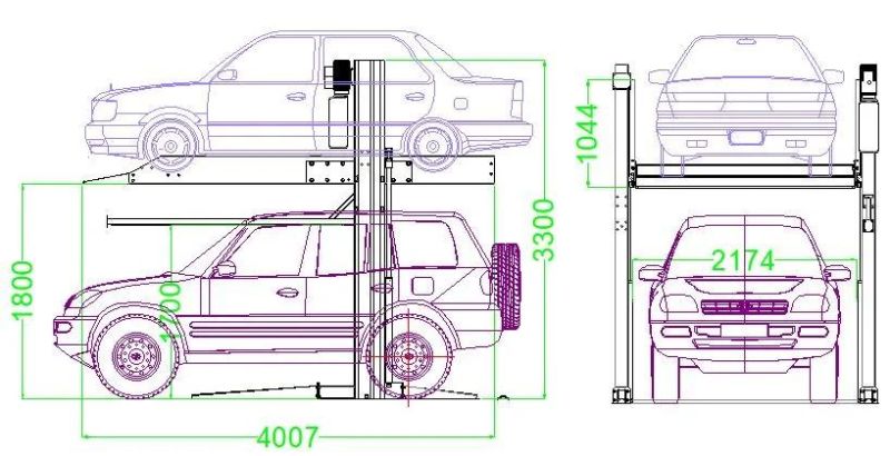 Factory Sale Price 2 Level Two Post Car/Vehicle Parking Lift/Hoist/Elevator