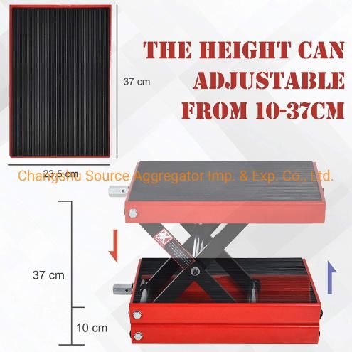 500kg Steel Motorbike Repair Lift Jack Siccor Hoist Stand Rubber Anti-Slip Top Bike Garage Home