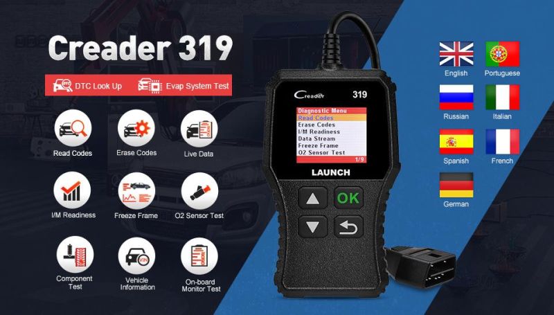 Cr319 L-Aunch X431 Creader 3001 Full Obdii Eobd Code Reader Scanner Multilingual Cr3001 Car Diagnostic Tool Pk Elm 327 Cr319