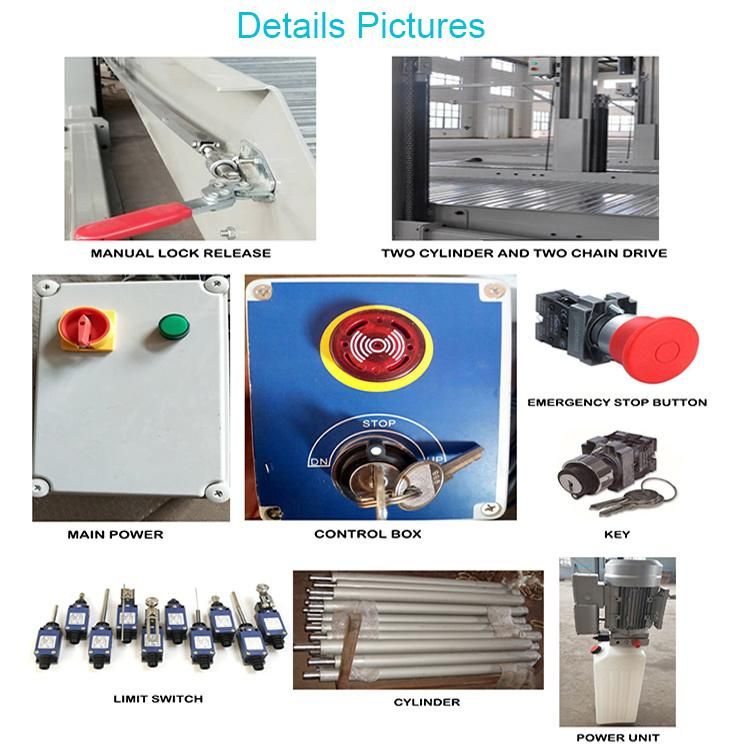 Hydraulic Two Post Inclined Car Parking Lift with CE