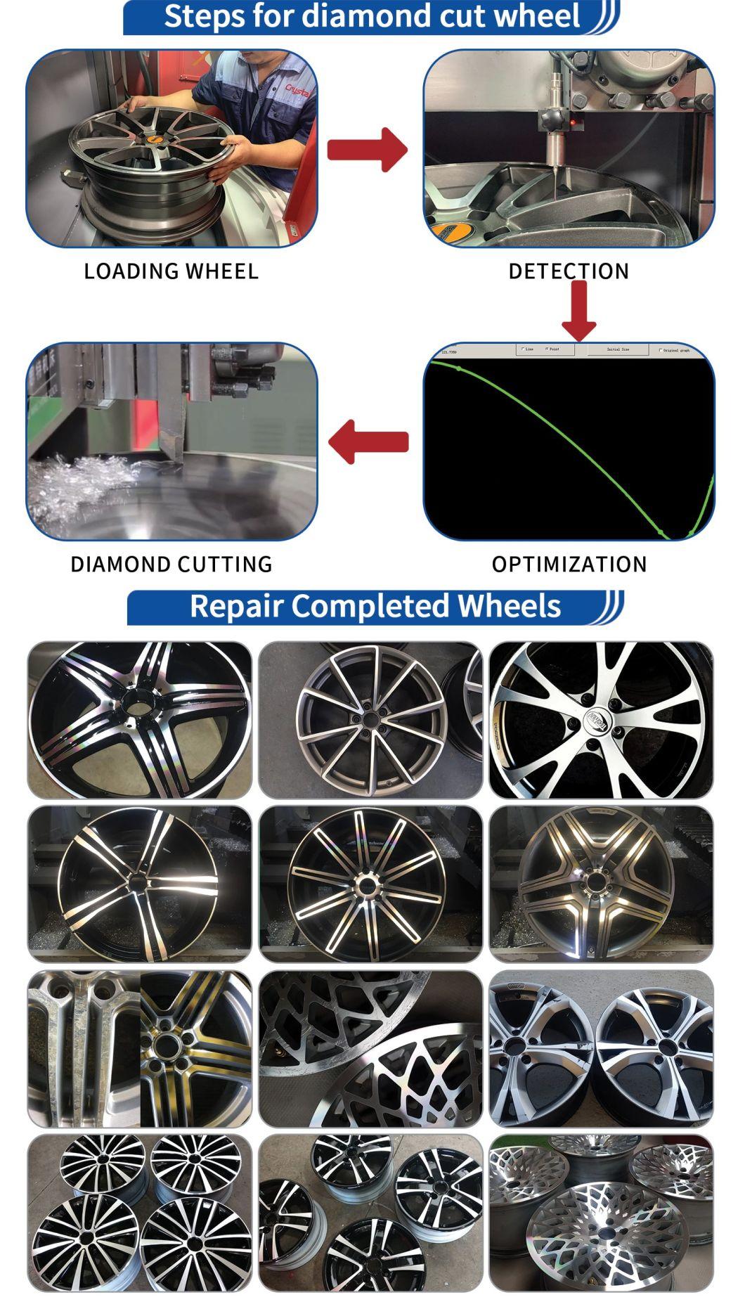 Vertical Diamond Cut Alloy Wheel Repair Lathe CNC Machine