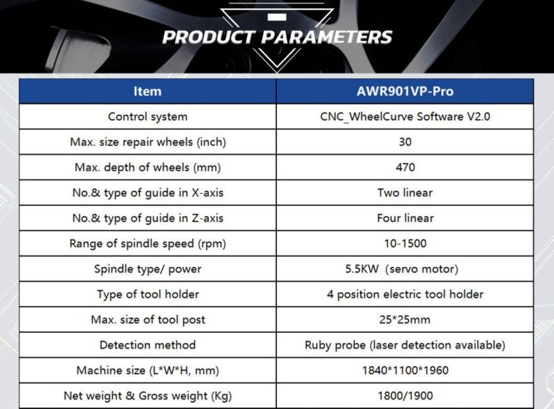 Wheel Rim Polishing Vertical CNC Wheel Repair Machine Awr901vp-PRO