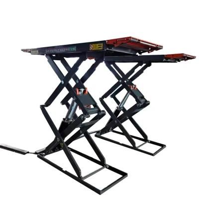 Four Cylinder Hydraulic Scissor Lift Garage Equipment Car Lift MID Rise Lift Inground Automatic Maintenance Ultrathin Lift