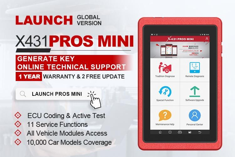 Launch X431 Pros Mini Car Diagnostic Tool OBD2 Scanner Full Systems Diagnostic Scanner Launch Tablet Scanner Automotive Tools