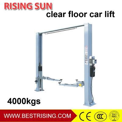 Two Post Clear Floor Car Lift with Manual Unlock