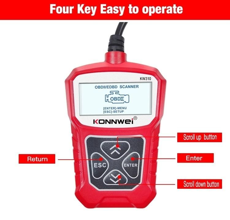 Konnwei OBD2 Auto Diagnostic Tools Key Progammer Electronics Circuit Scanner for Car, Heavy Duty Truck Excavator