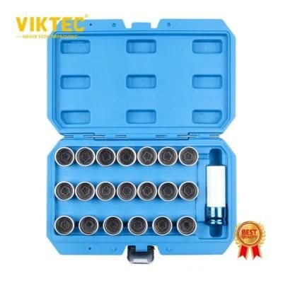 Vt13008c Ce BMW Locking Wheel Nut Stud Remover Tool Kit 21PC Unique Master Lock Key Set