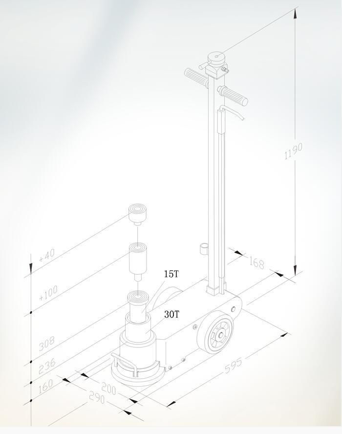 Two Stage Air Hydraulic Jack 30ton/15ton for Truck