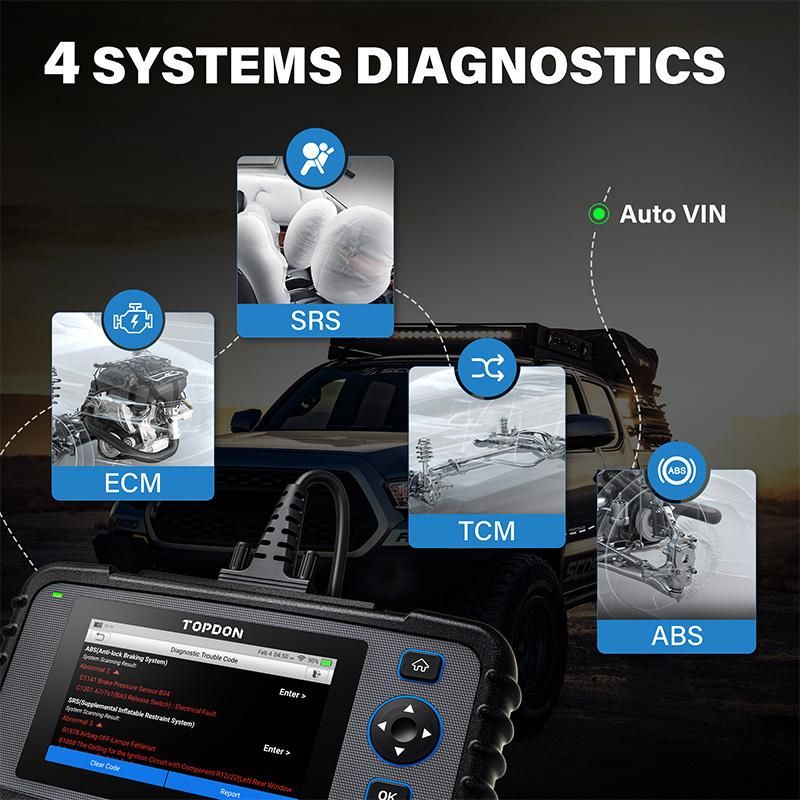 Topdon Artidiag600 OBD2 Scanner Car Diagnostic Tool Automotive Scan Auto Diagnostics ABS SRS Engine Test Autoscanner Free Update