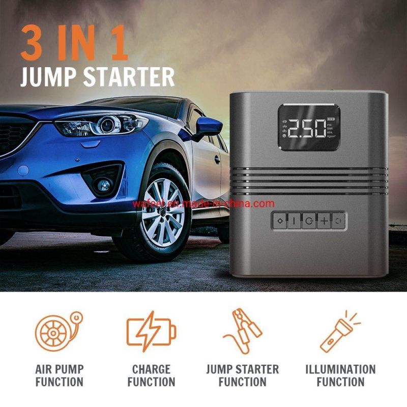 Max 150psi Car Tire Inflator Portable Air Pump 8800mAh Power Bank 12V Jump Starter