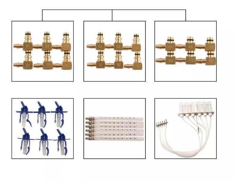 Hot Sales Good Quality 6 Cylinder Diesel Injector Flow Meter Adaptor Set Common Rail Leak off Tester