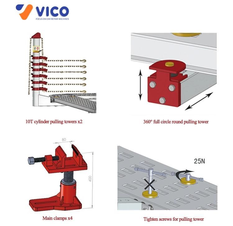 Vico Car Maintenance Frame Machine Auto Dent Puller Collision Car Straightening Machine