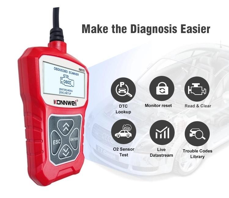 12V Cars Konnwei Cheap Ecomomic Diagnostic Tool BOD2