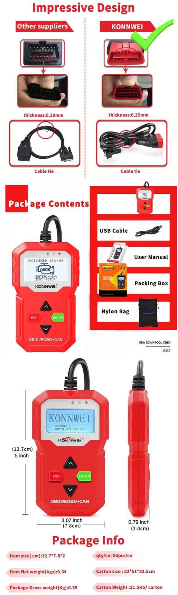 OBD Truck Scanner Automotive Code Reader OBD2 Scanner Check Engine Fault Car Diagnostic Scan Tool