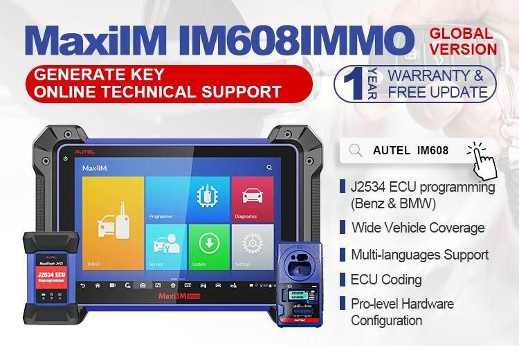 Autel Im608 Car Key Program Diagnostic Tool Powerful OE Level Diagnostics Powerful Combination of Key Programming/All System Diagnostics/Advanced Maintenance