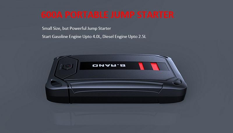 Waterproof Vehicle Battery Jump Pack 600A Peak Portable Battery Jump Box Car Jump Starter