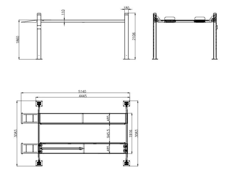 China 4 Post Car Lift Garage With Wheel Alignment