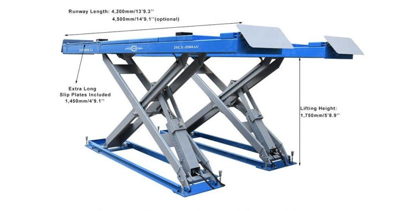 Jintuo Two Cylinder in Ground Mechanical 4 Ton Car Lift