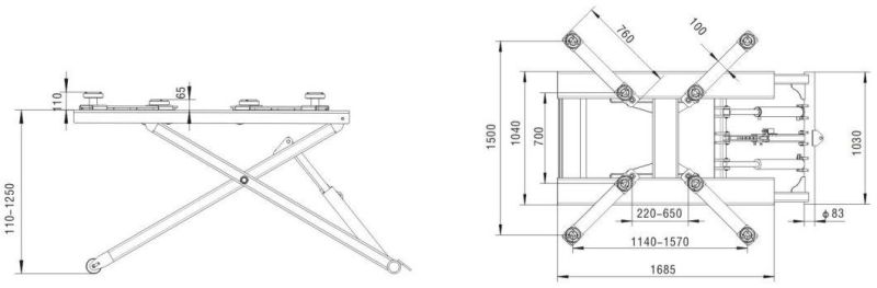 2700kg Capacity Portable Scissor Car Lifter