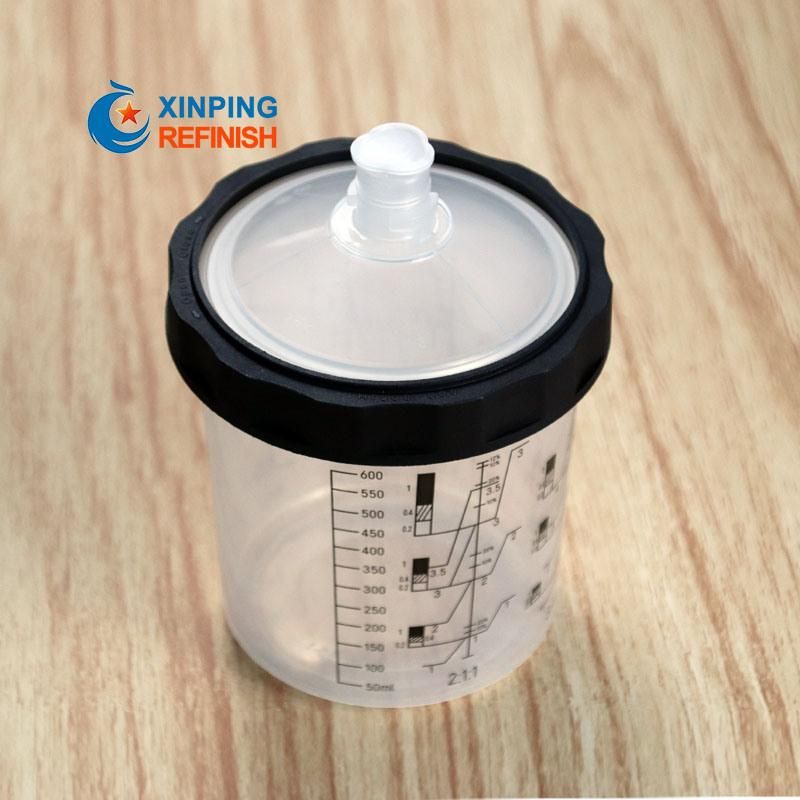 Good Quality 600ml Disposable Plastic Car Repair Paint Mixing Cup Air Spray Gun Pot Cup