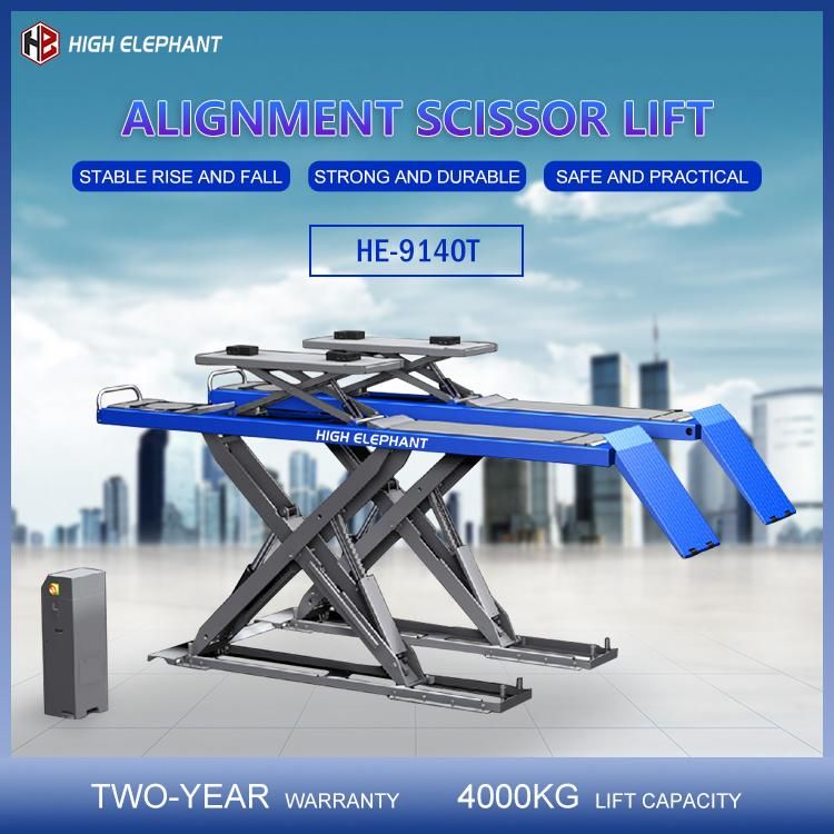 4000kg Alignment Scissor Car Lift Inground Vehicle Ramp