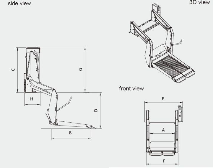 DN-880s Hydraulic Dual Arm Wheelchair Lift for Van and Minibus