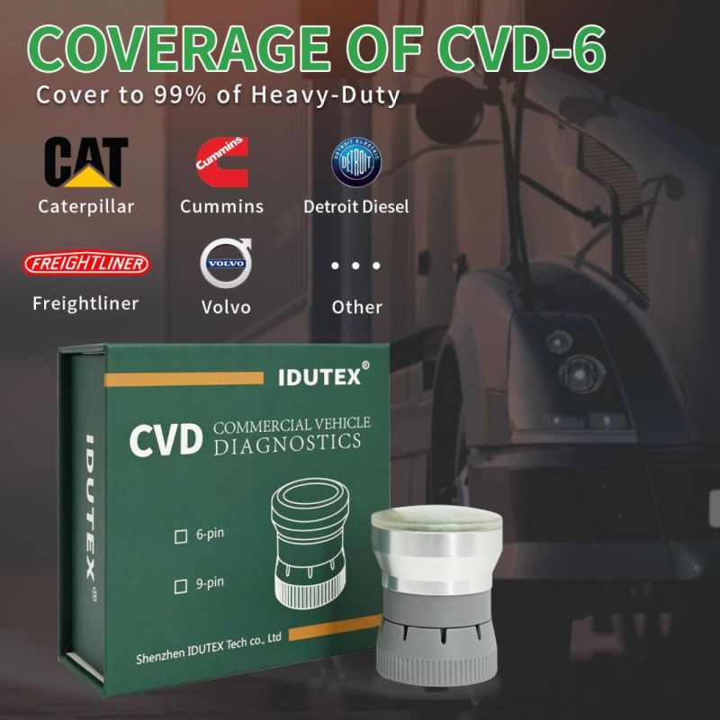 Idutex CVD-6 Heavy Duty Truck Code Reader Engine System Diagnostic Tool Lifetime Free Update OBD2 Automotive Scanner