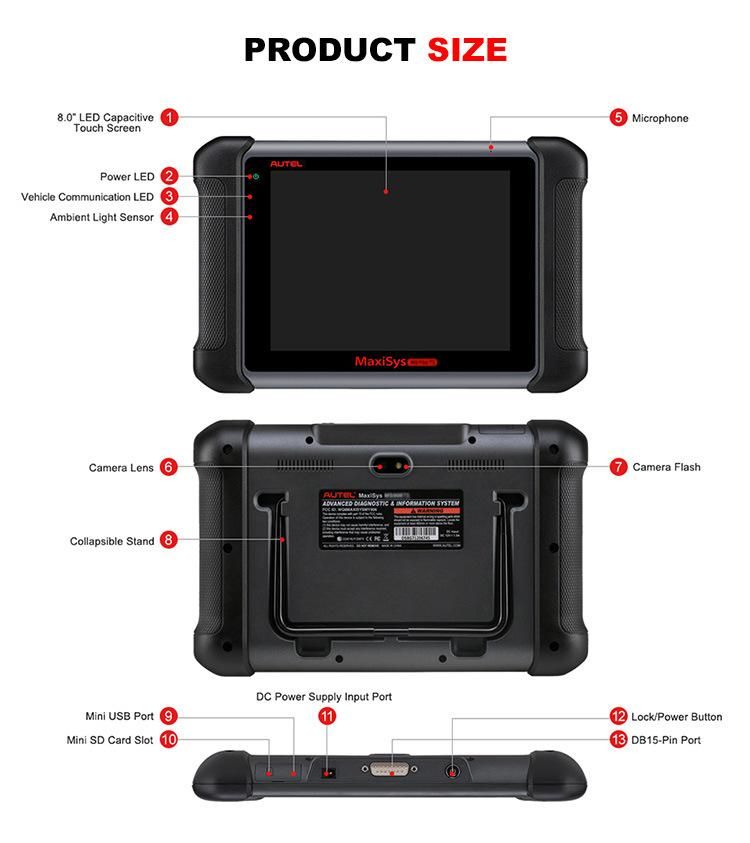 Autel Maxisys Ms906 FCC ID Wq8maxisysmy906 Diagnostic Scanner for All Engine