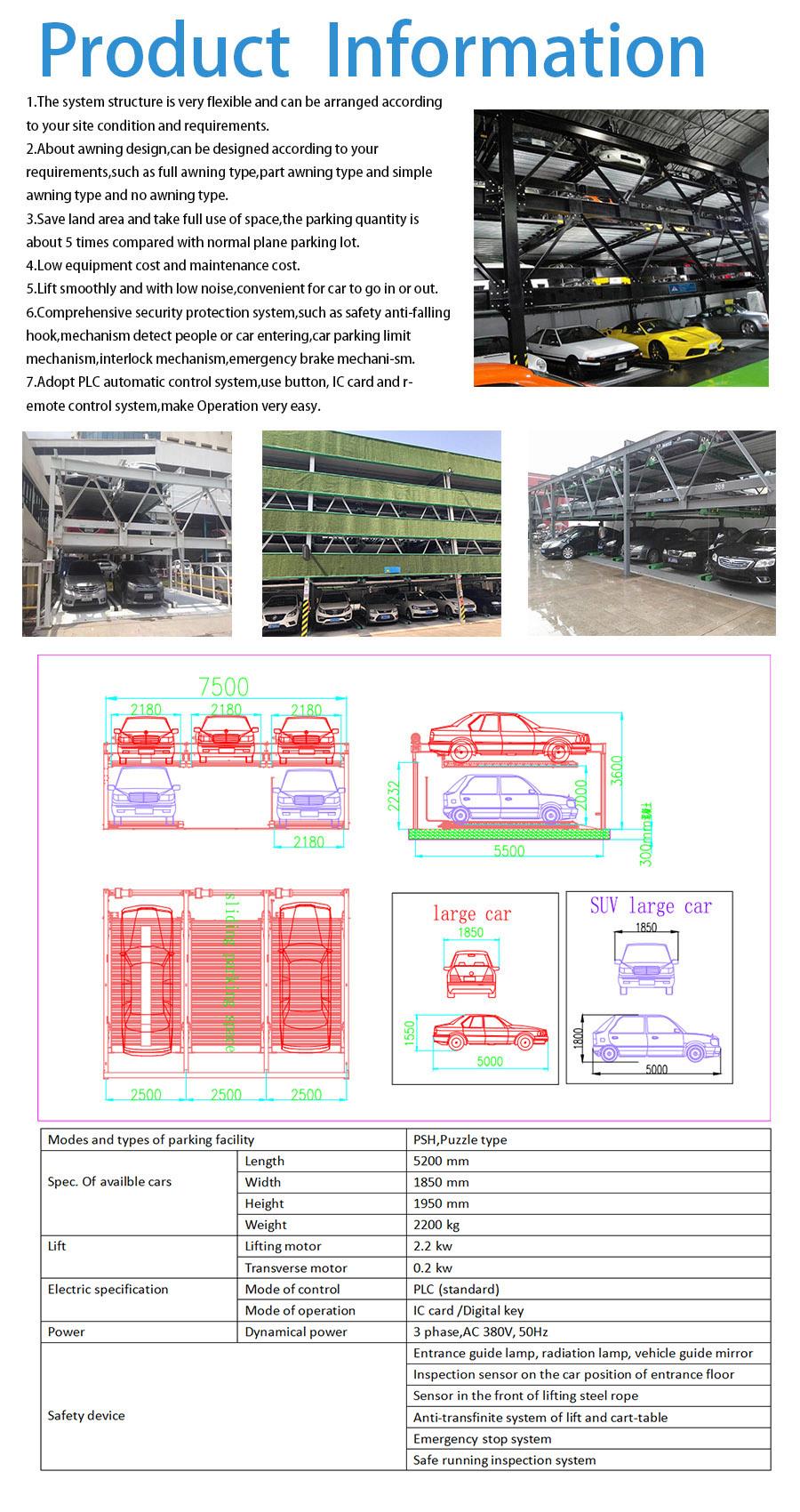 Quad Stacker 4 Layer Puzzle Parking System Sliding and Lifting