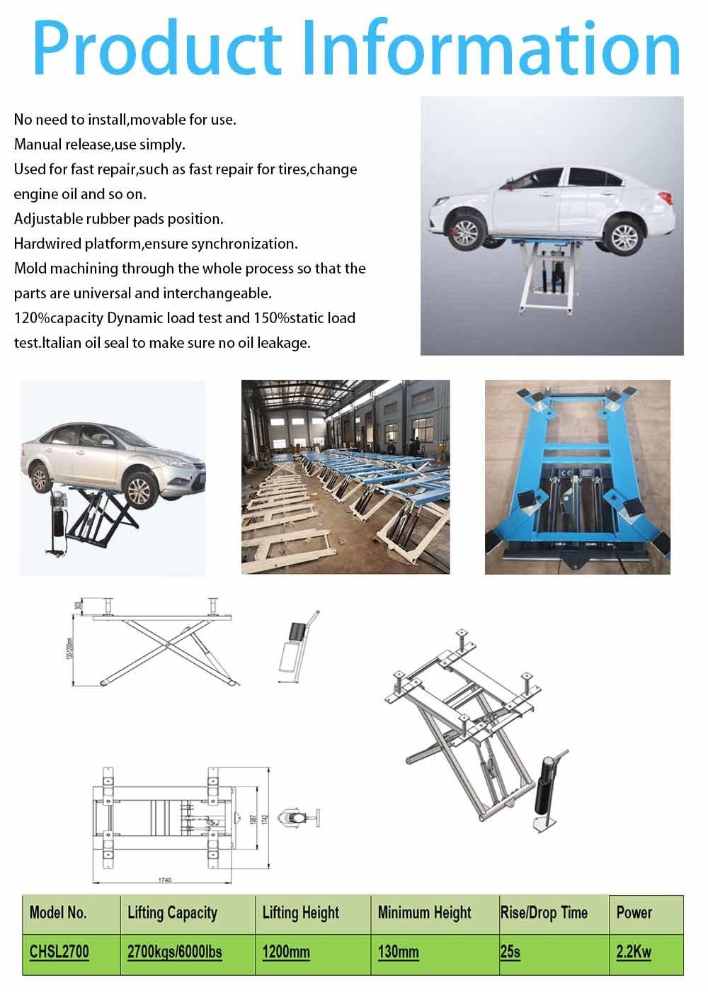 Portable MID Rise Scissor Car Lift