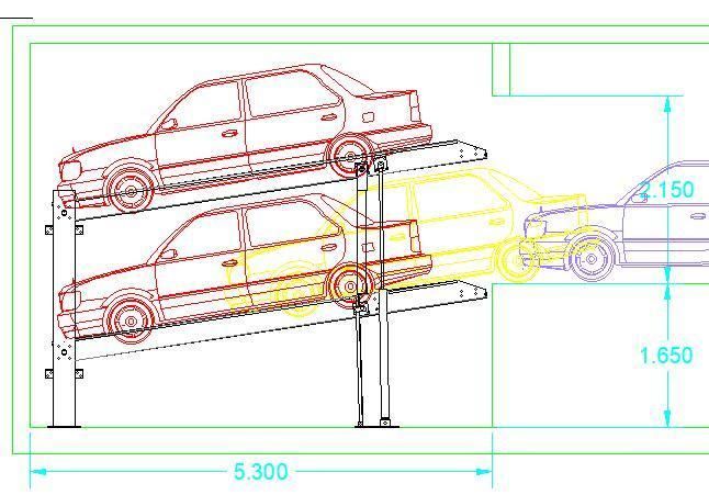 Inclined 2 Level Car Parking System Underground