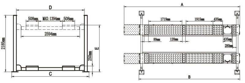 High Quality Standard 6500kg Alignment Post Automobile Hoist (414A)