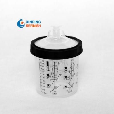 Auto Solvent Resistance Paint Preparation System Cup with Lid and Liner Paint Mixing Cup