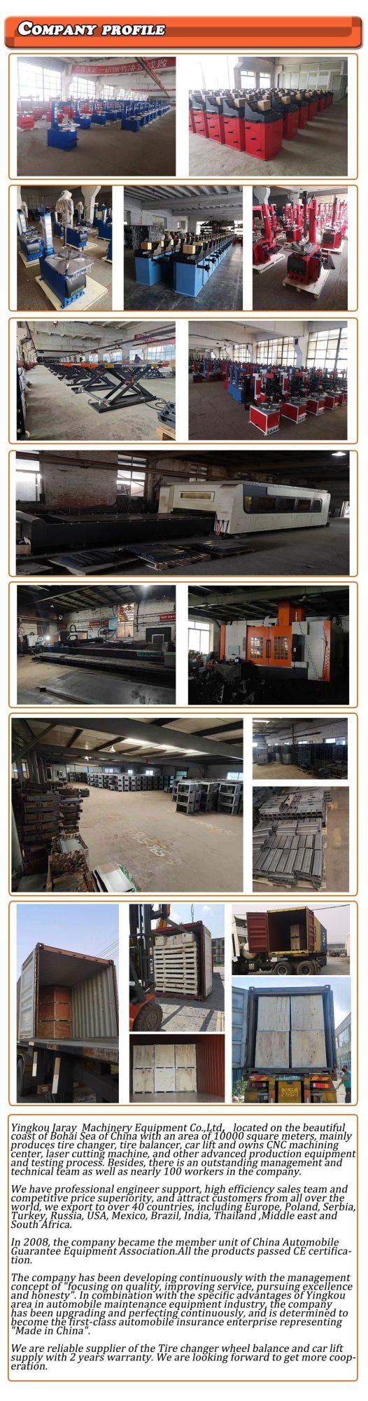 Yingkou Jaray Factory Direct 4t Hydraulic Auto Car Lift with CE