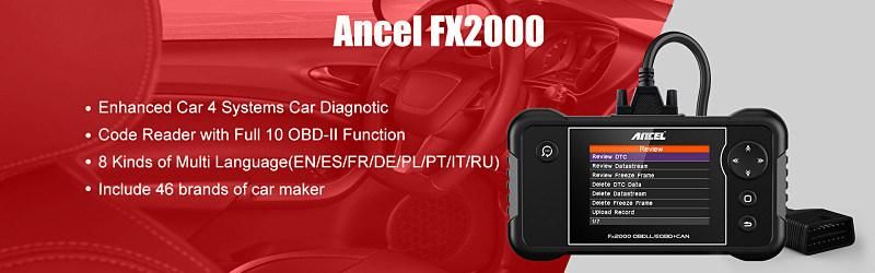 Ancel Fx2000 OBD2 Scanner Four Systems Odb2 Car Diagnostic Tool Engine/ABS/SRS