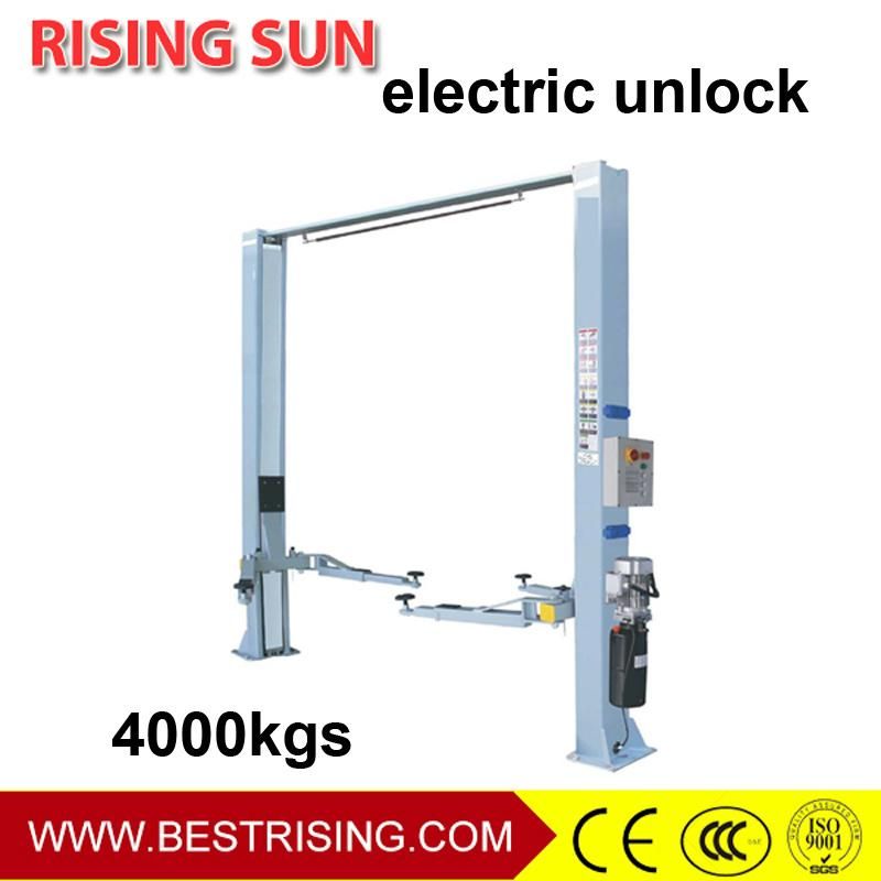 Two Post Clear Floor Car Lift with Manual Unlock