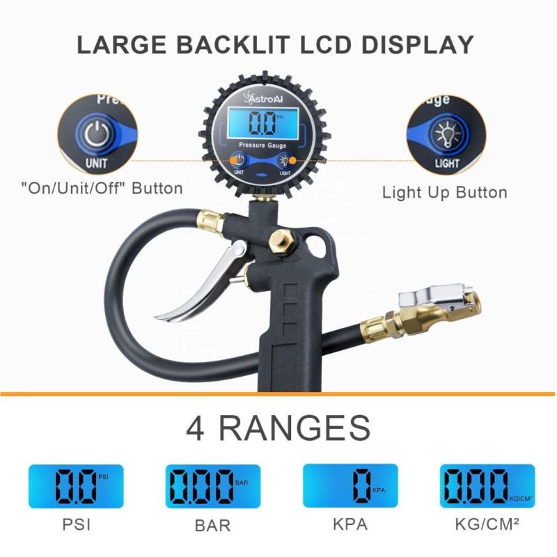 Auto Parts Tire Pressure Gauge Inflation Gun with Gauge