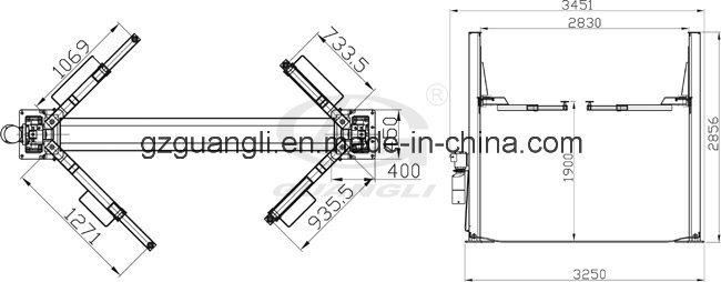 Professional Factory Supply Ce Approved 3.2 Ton Double Hydraulic 2 Post Mobile Car Lift