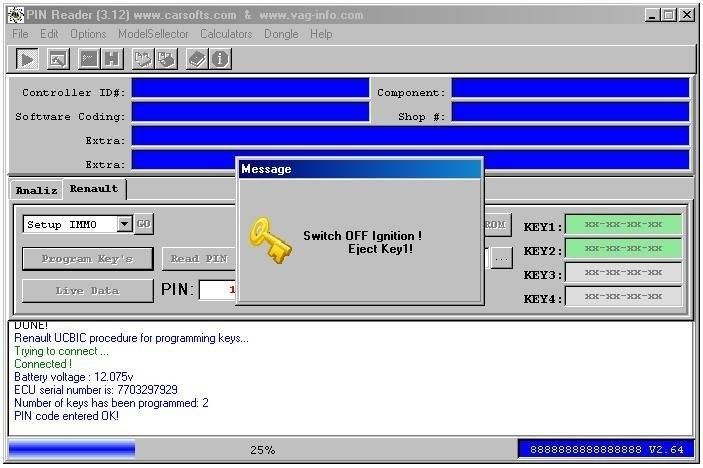 Renault Pin Code Reading Key Programming