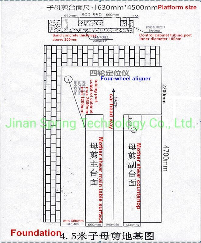 Big Shear Under-Ground Alignment Scissor Lift Use for Car Lifting in Auto Repair Shop