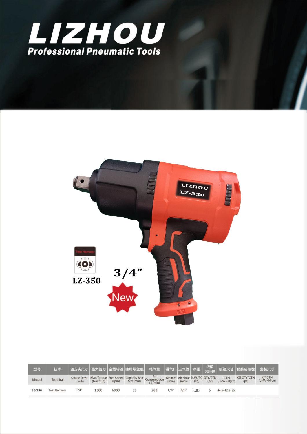 TAIZHOU LIZHOU LZ-350   3/4"  1400-1680N.m Air Impact Wrench Pneumatic Wrench Pneumatic Tool Car Repairing Tool