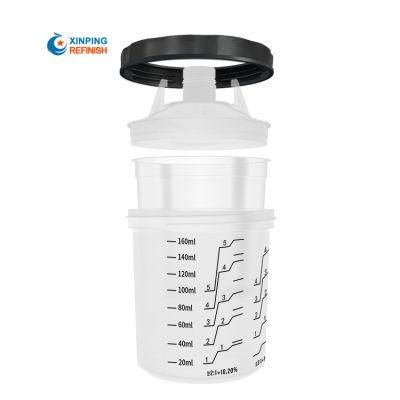 180ml Paint System PP Paint Mixing Cup Disposable Paint Spray Gun Cup with Liners and Lid Cover