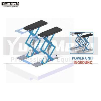 Yuanmech Dhi30cis Double Scissor Lift High Profile with Power Unit Inground