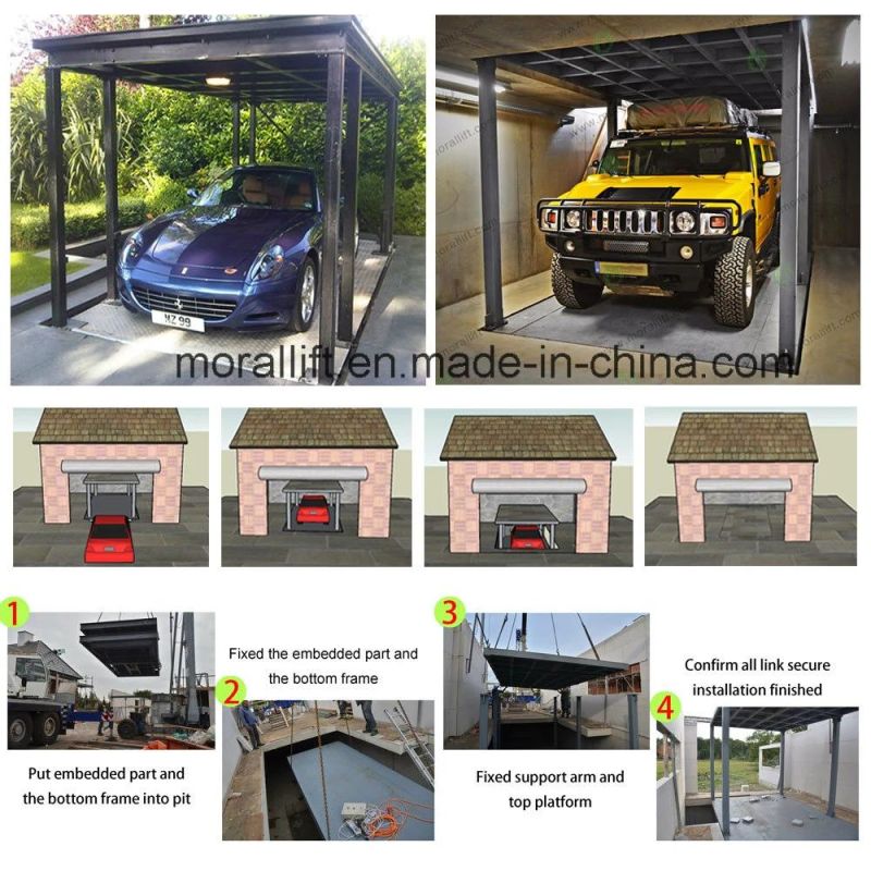 4T Capacity Scissor Design Hydraulic Car Parking Lift