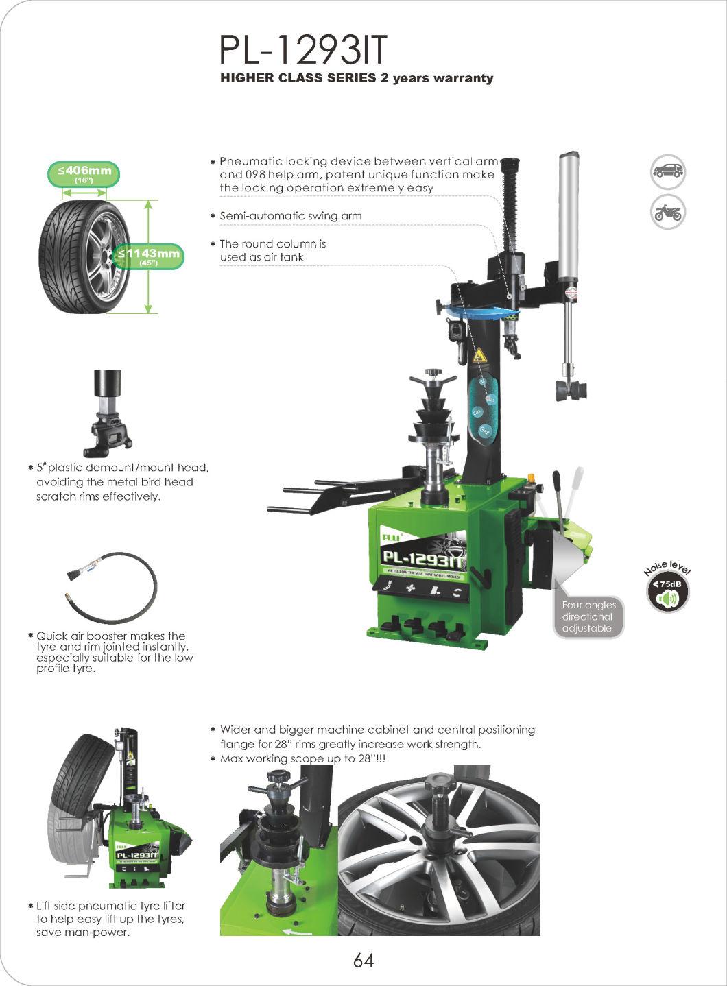 Puli Tire Changer with Central Positioning Flange Pl-1293it Semi-Automatic Car Tyre Changer Swing Arm CE Vehicle Tire Changer Equipment L