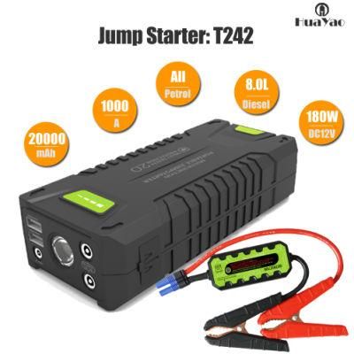 Multifunctional Emergency Backup Power Portable Jump Starter 20000mAh 12V