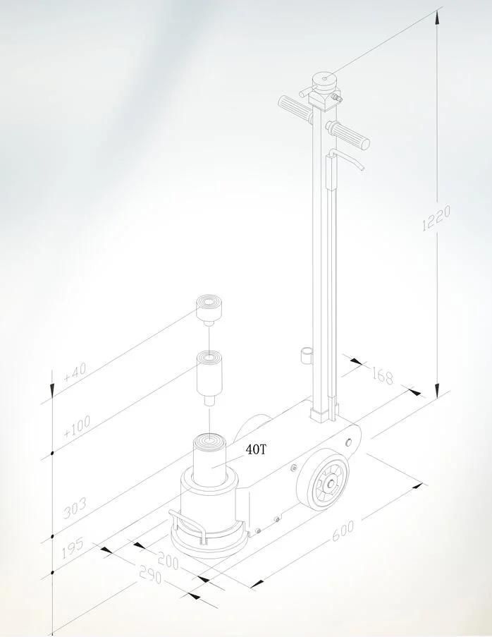 Heavy Duty Air Hydraulic Floor Jack 40t for Bus