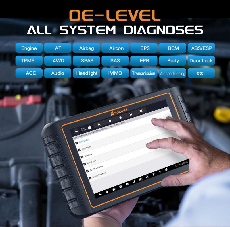 Foxwell Gt75 Professional Automotive Scanner Full System Diagnostic Tools ECU Coding Active Test All Software 31 Reset Function