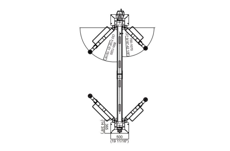 on-7214/4.5 Clearfloor 2 Post Lifts Two Side Manual Release and Dual Chain Drive Cylinders.